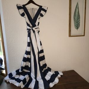 Crown & Ivy Navy and White Maxi Dress